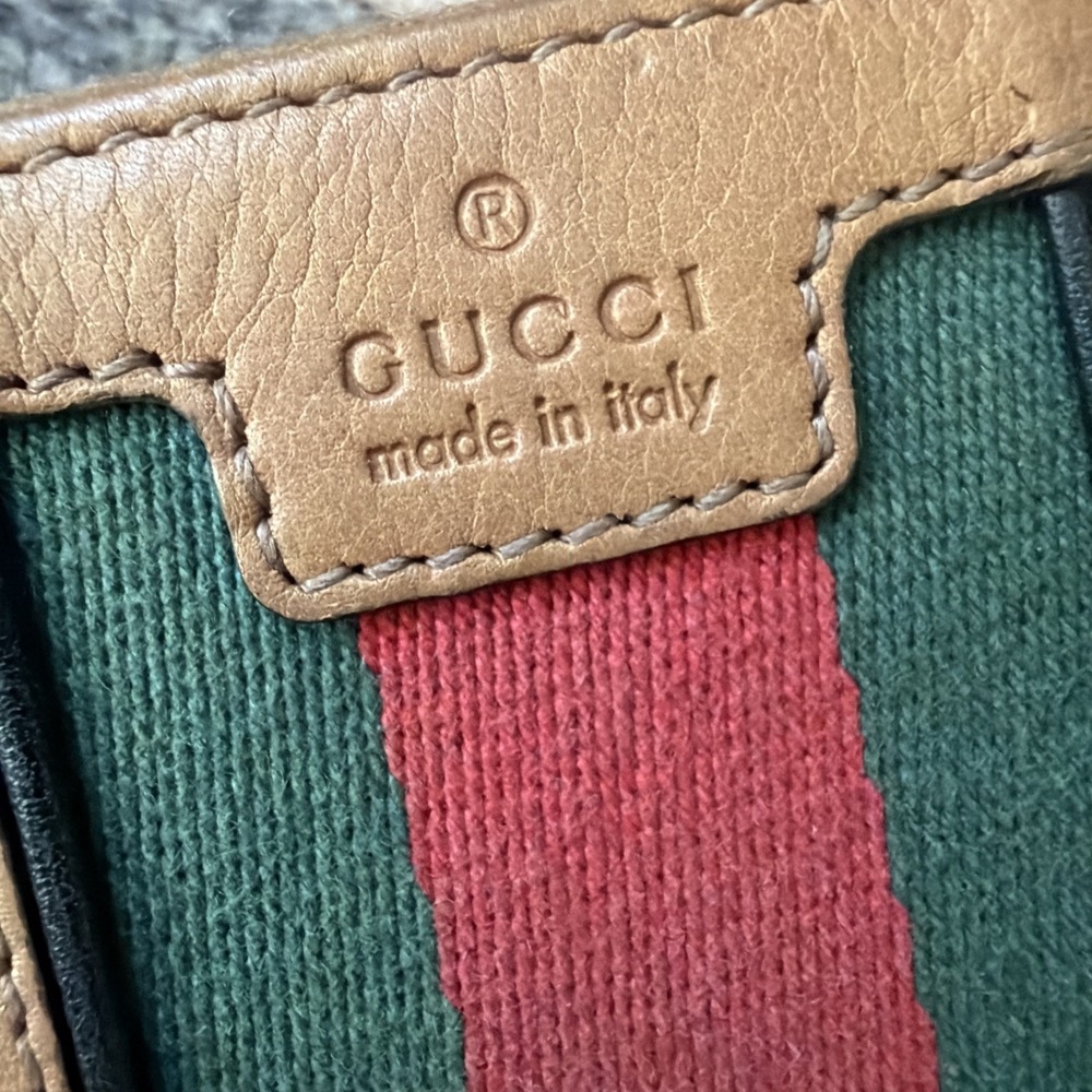 Gucci GG Supreme Monogram Web Ophidia Zip Around Wallet Brown Authentic bamboo - Picture 12 of 16
